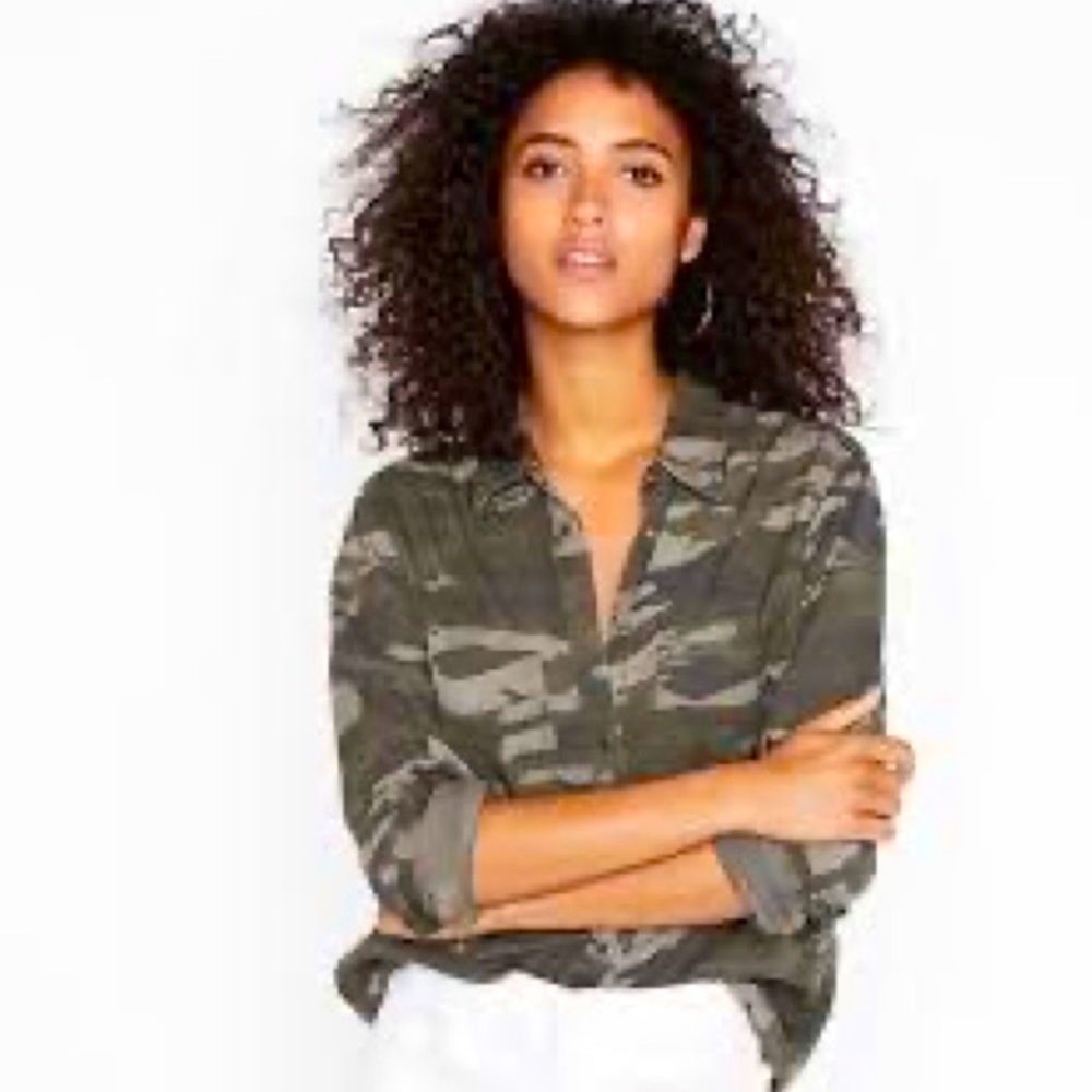 Express Camo long sleeve button down shirt